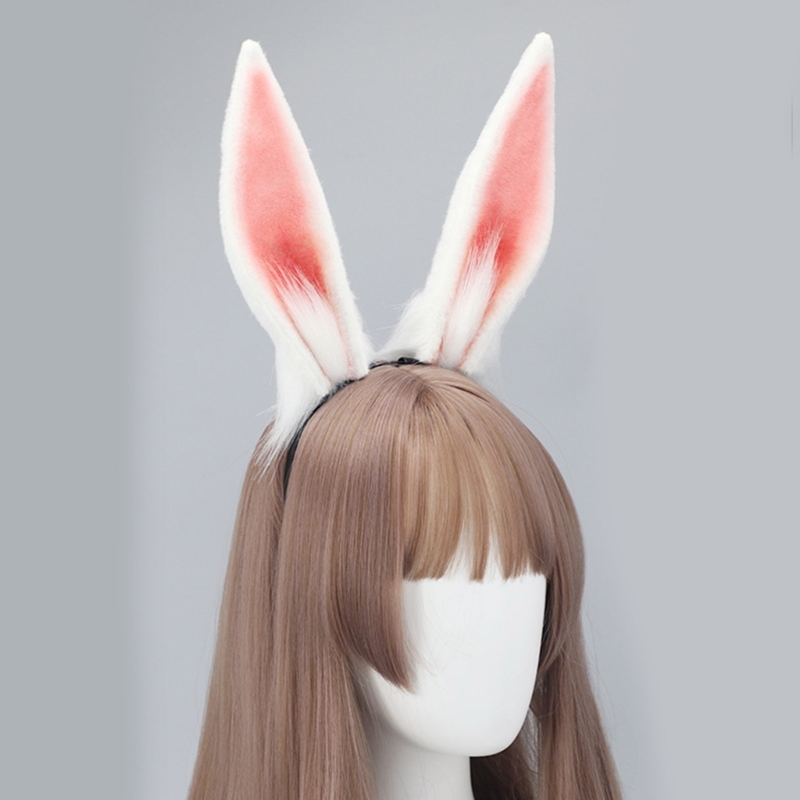 Bandeau de douche oreilles de lapin pour femmes, bandeau de sauna, cerceau de cheveux, lavage du visage, grandes oreilles de lapin, peluche, Halloween, étudiants