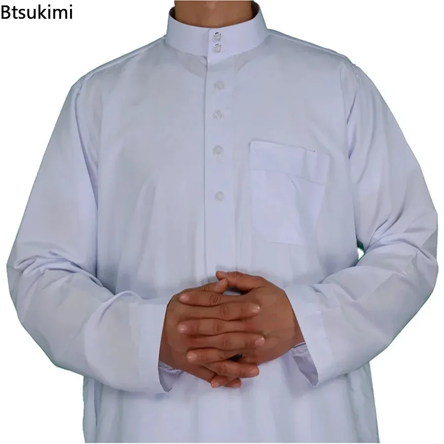Vêtements islamiques hommes longueur à manches longues en vrac hommes musulmans arabie saoudite Pakistan Kurta Costumes musulmans robe musulmane caftan Thobe