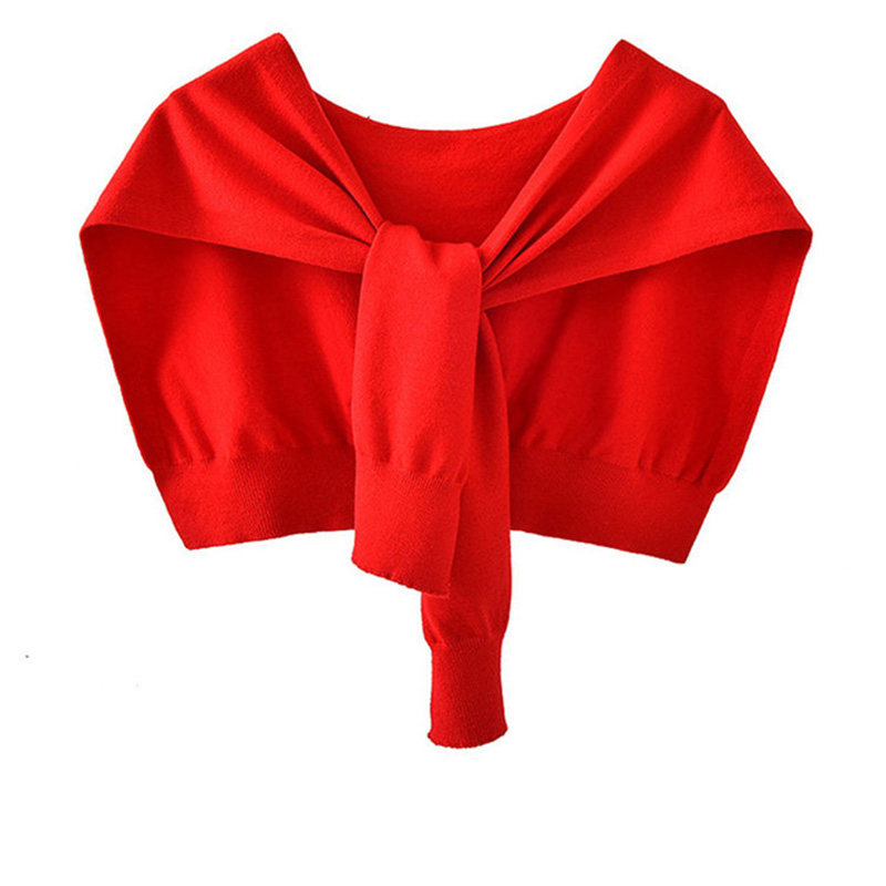 Écharpe de protection du cou pour femme coréenne, faux col, châle tricoté chaud en cachemire, chemisier en laine d'hiver, épaules, Cape nouée, Q36