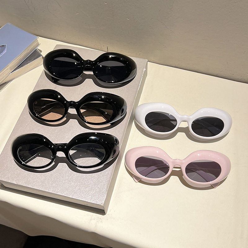 Nouvelles Lunettes de Soleil Ovales Haut de Gamme pour Femmes, Style Hip-Hop, Photographie Urbaine, Rétro, Tendance, Polyvalentes, Protection Solaire