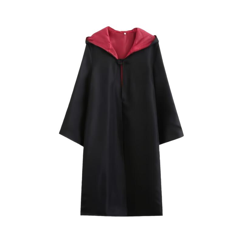 Robe de sorcier à capuche unisexe, costume de cosplay d'Halloween, longue cape avec doublure multicolore pour adultes, tenues de fête de carnaval