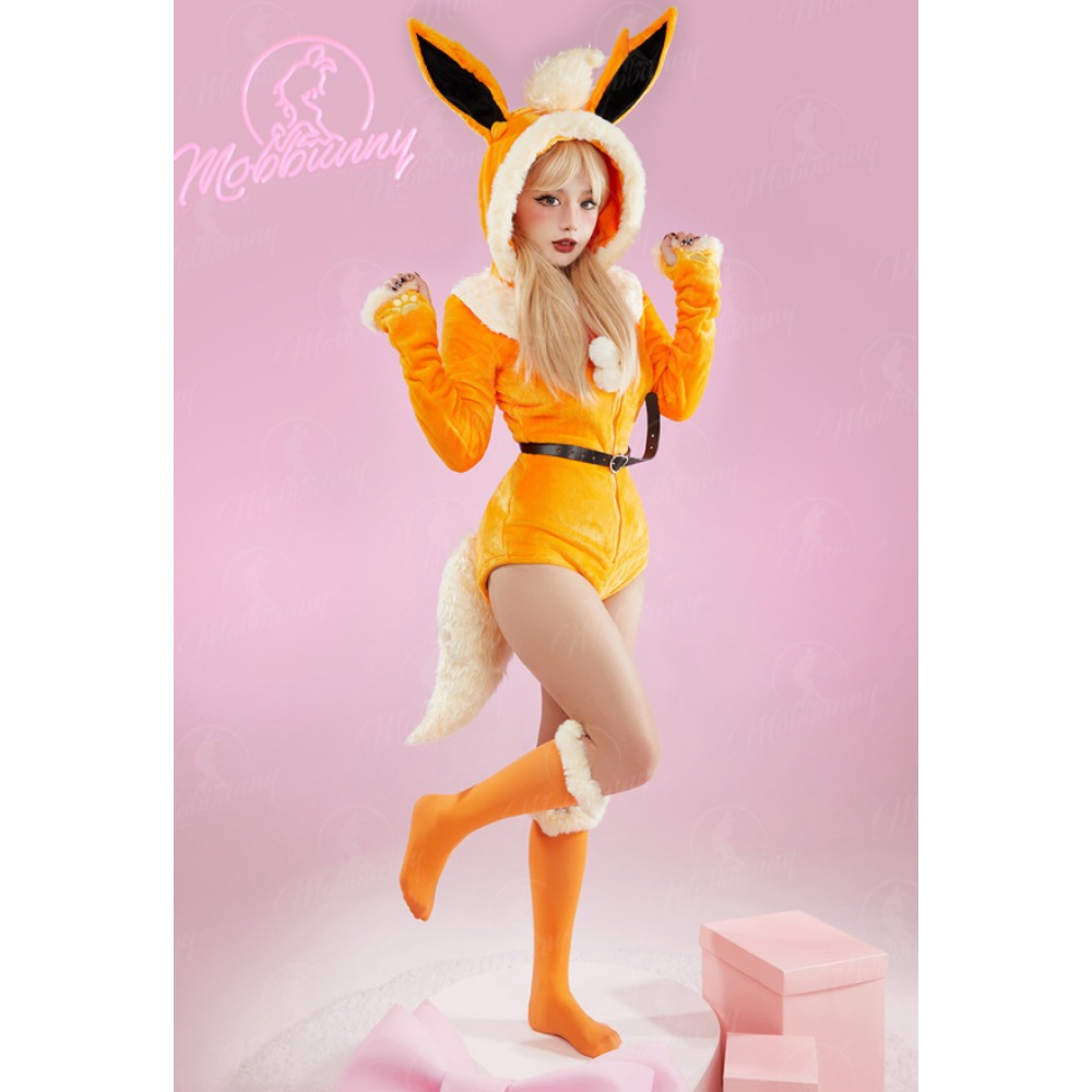 Mobbunny PM Derivative – body en peluche pour femme, barboteuse à capuche et chaussettes avec ceinture et queue, Costume de Cosplay