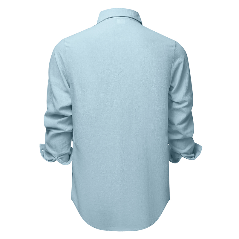Chemise en coton et lin pour homme, vêtements décontractés pour homme, hauts de qualité supérieure, chemises noires et blanches, chemise à manches longues pour homme, style business