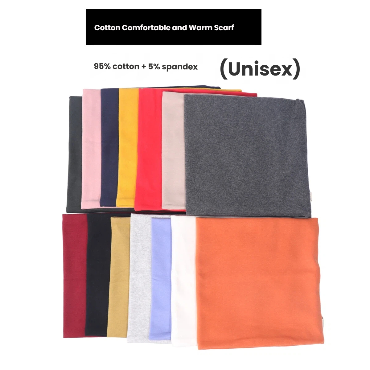 Nouvelle écharpe d'hiver en coton double couche, chaude, unisexe, unie, protège-cou coupe-vent, cache-cou tendance, foulard pour femmes.