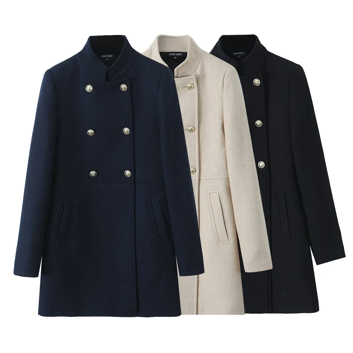 Manteau en laine automne mode noir manteau Long élégant et joli manteaux pour femmes américain rétro vêtements d'extérieur d'automne manteaux urbains