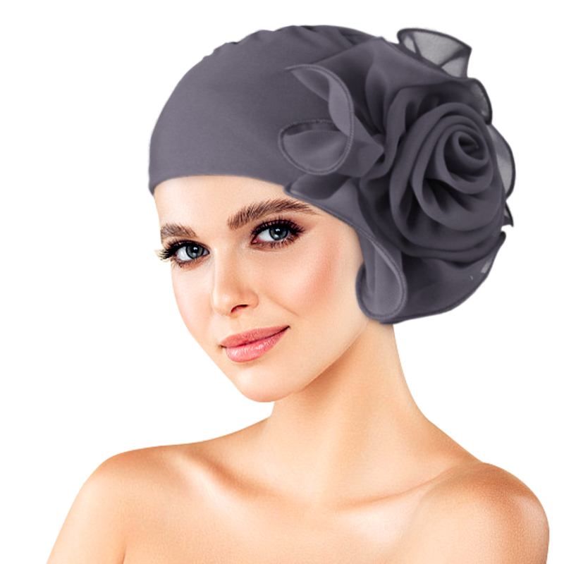 Nouvellement grande dentelle fleur africaine Bandana tête enveloppement femmes élastique perte de cheveux casquette Turban fête de mariage chapeaux cheveux accessoires