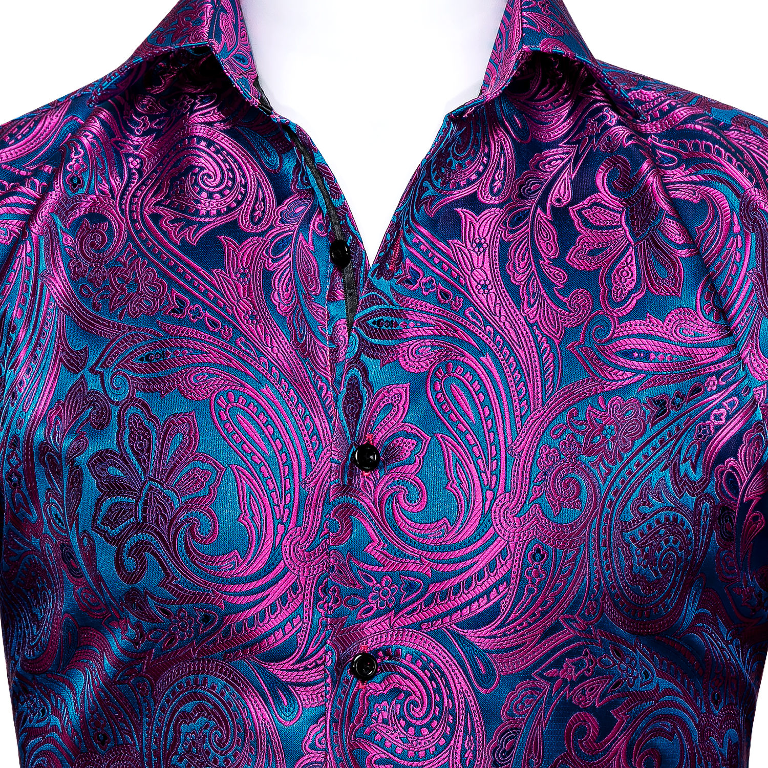 Chemise d'affaires à la mode pour hommes avec motif paisley irisé, adaptée aux rassemblements quotidiens et aux sorties de loisirs.