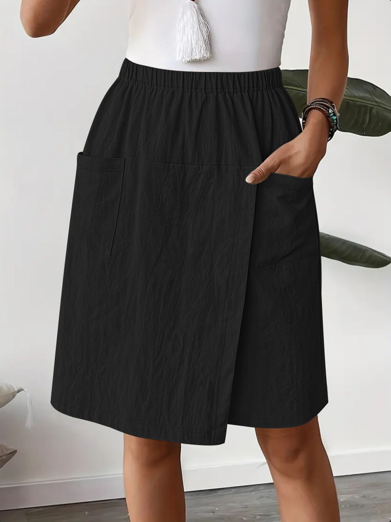 Nouveau pantalon jupe fendue européenne et américaine pantalons décontractés pour femmes en été décontracté ample couleur unie pantalon à cinq points à jambes larges