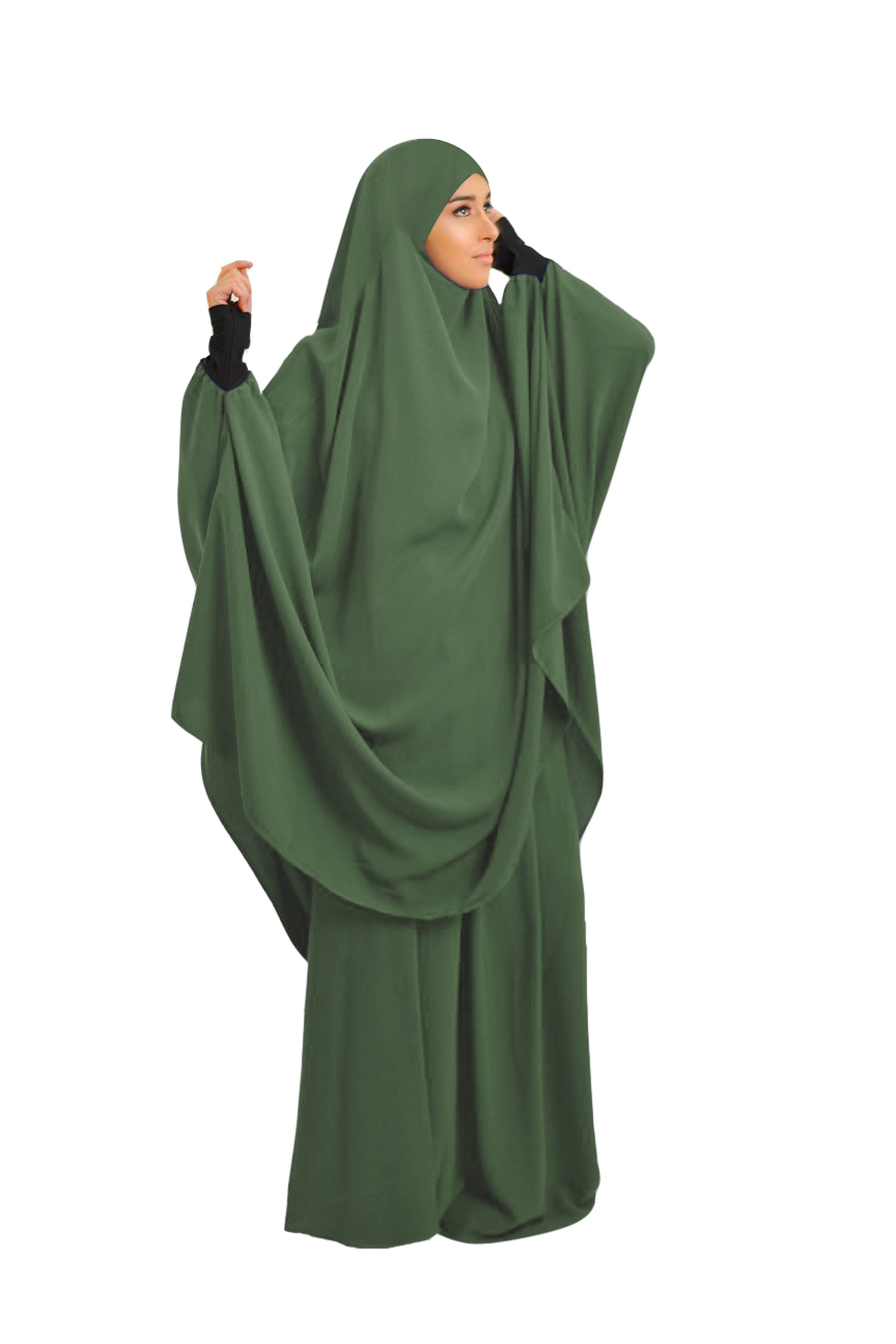 Eid deux pièces ensemble femmes robe de prière ensembles musulmans arabe Hijab longue Khimar Abaya tenue Ramadan jupe islamique prière vêtement Niqab