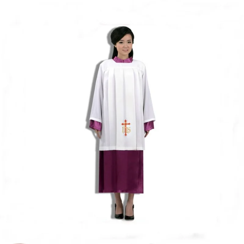 Ensemble de robe intérieure d'autel, robe d'autel, vestimentaire de serveur, robes de chœur liturgique, habit de prêtre et de clergé, jugeon comme Églises catholiques romaines, surplis, 2 pièces
