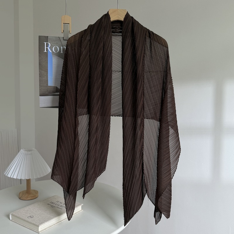 Écharpe plissée pour femme, châle en tissu, mode coréenne, foulard fin de protection solaire, foulard femme de luxe, marque Hijabs pour femme