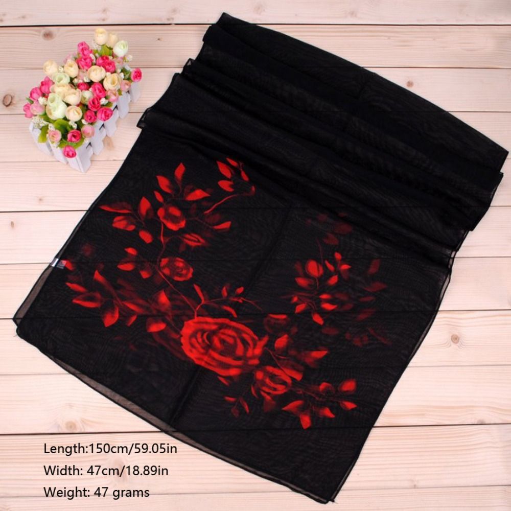 Écharpe en mousseline de soie à motif de branche Rose, Design de luxe, marque imprimée, écharpe de printemps et d'été pour femmes et filles