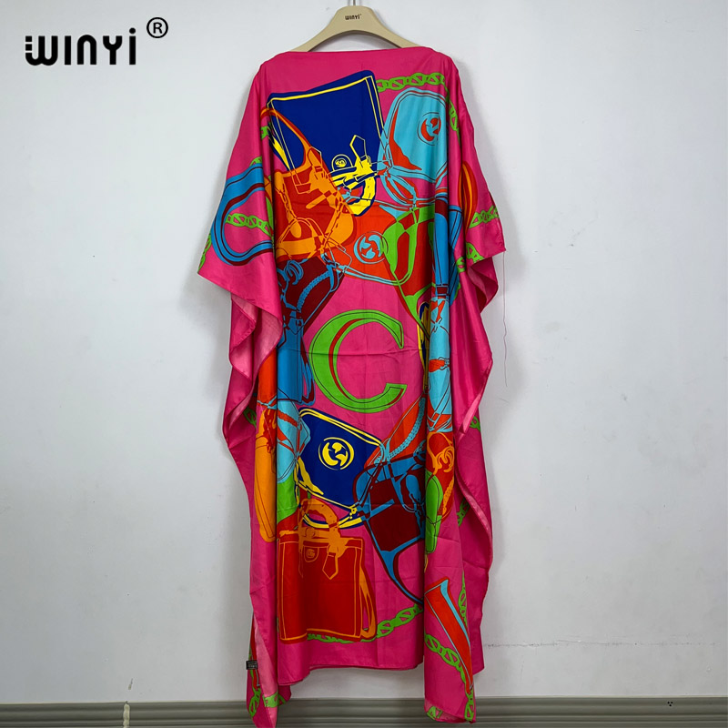 WINYI-Robe de soirée pour femmes, tenue de plage élégante, imprimé musulman, afrique, nouvelle collection été