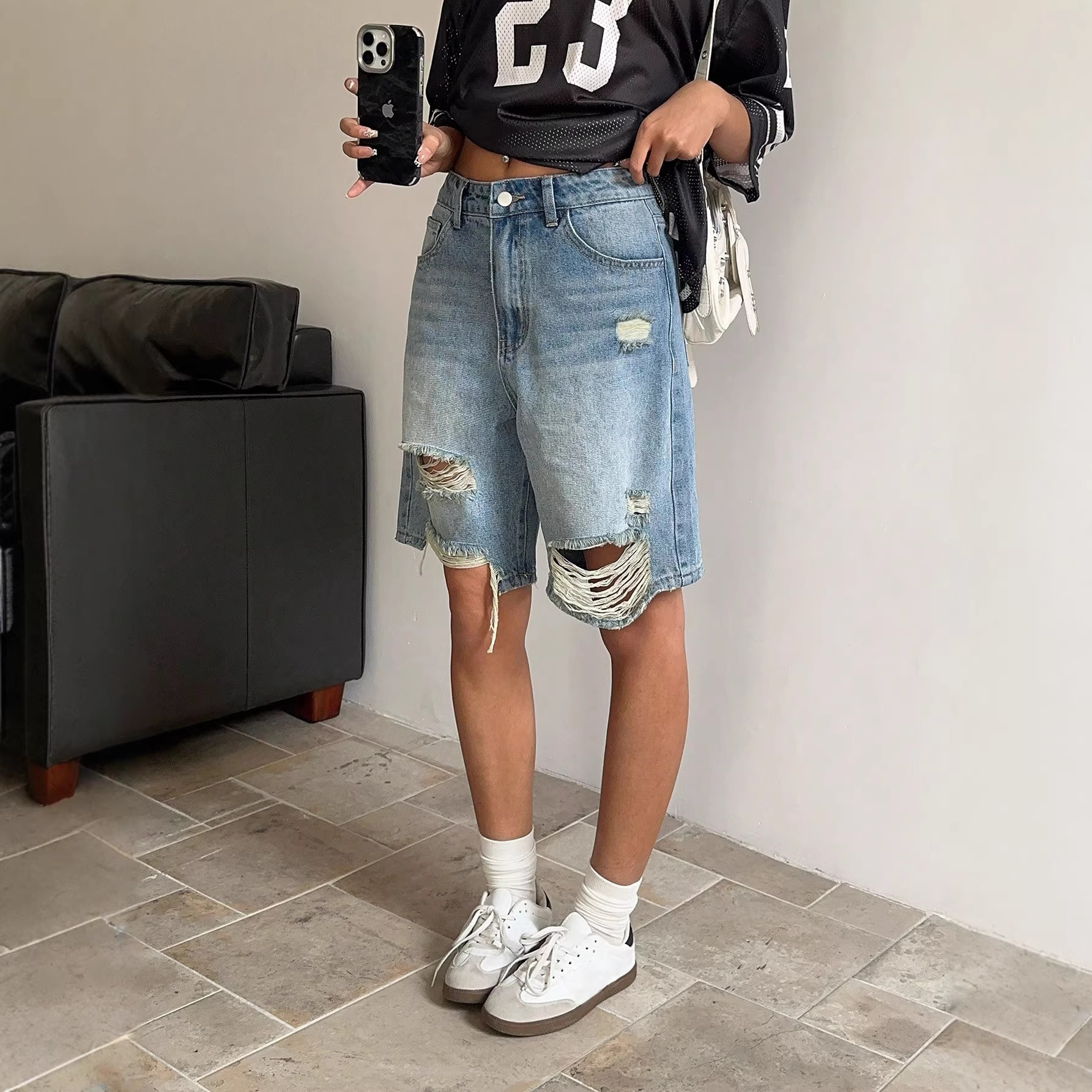 Shorts en jean tendance pour femme 2026 – Décontracté, taille haute, coupe ample, style Y2K
