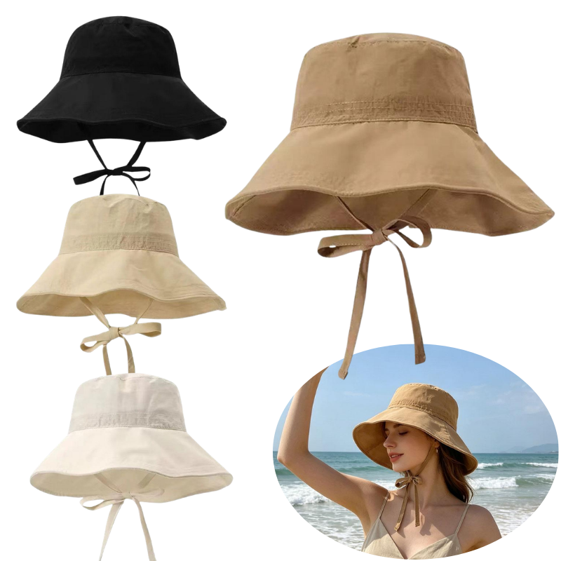 Chapeau Bob Anti-UV à Large Bord avec Lanière, Pliable et Réglable, pour l'Été, Activités de Plein Air, Plage, Chapeau de Pêcheur Respirant