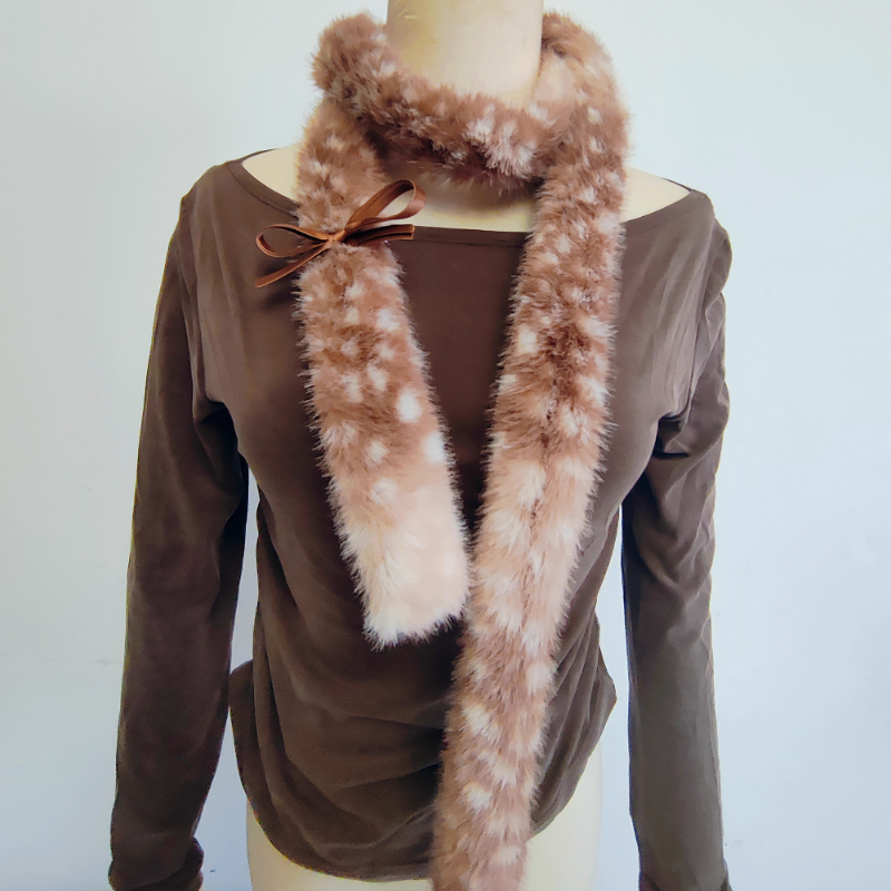Écharpe en peluche d'élan en fausse fourrure Harajuku, cadeau de noël, écharpe chaude rembourrée, bois Cosplay, accessoires de décoration mignons du nouvel an, hiver