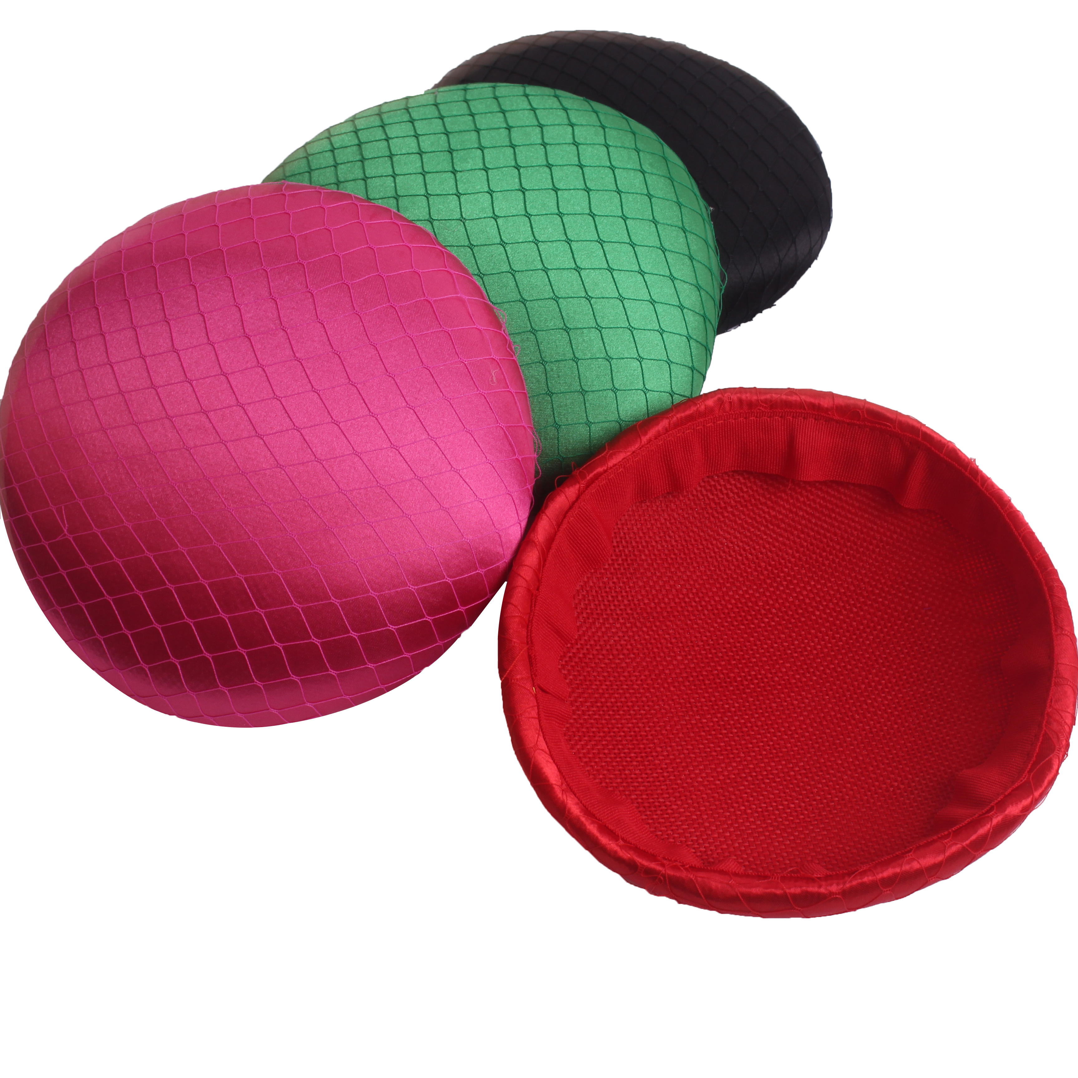 Chapeaux de fête en Satin de 15CM, accessoires pour cheveux, couvre-chef de Cocktail, chapeaux de mariée, chapellerie de mariage rouge, couvre-chef d'église