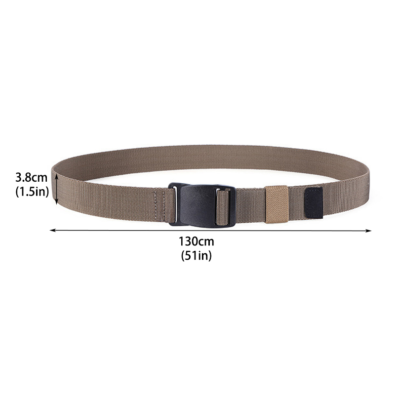 Ceinture militaire en toile de nylon pour hommes et femmes, ceinture DulWaist, 1.5 po, plastique strucmetal, sans élastique, pantalon, jeans, noir