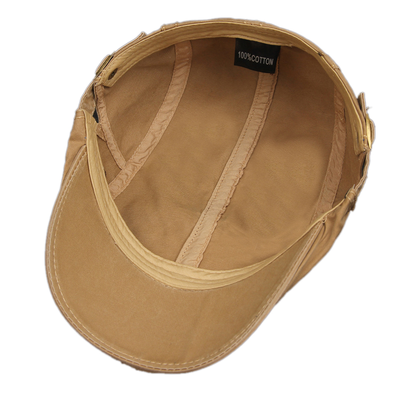 Hommes béret mode coton lettre flanc broderie casquette décontracté capote rétro littéraire avant casquettes pilote chapeau visière bérets