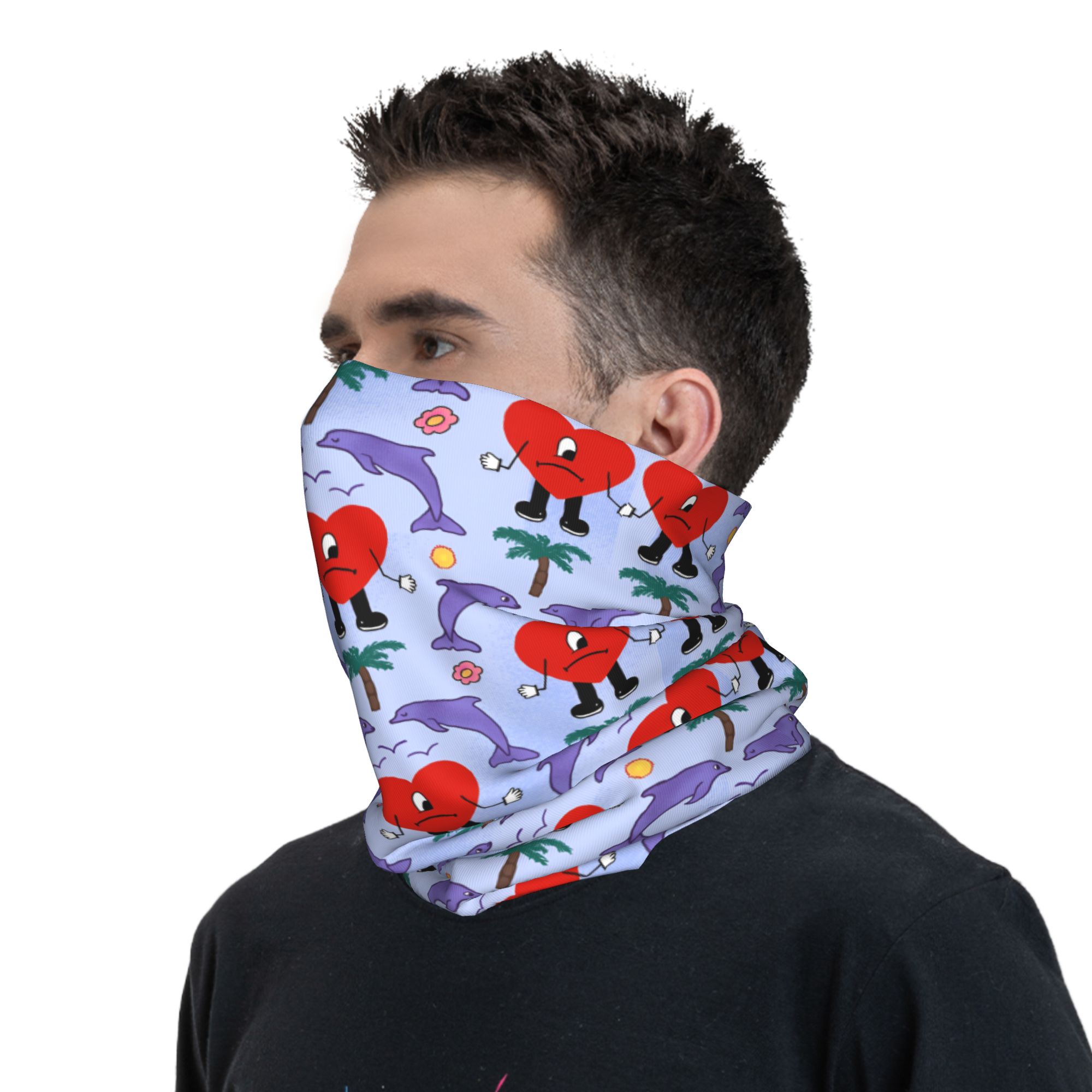 Personnalisé Hot Rock musique mauvais b-lapin Bandana cache-cou Protection UV visage écharpe couverture hommes classique bandeau Tube cagoule