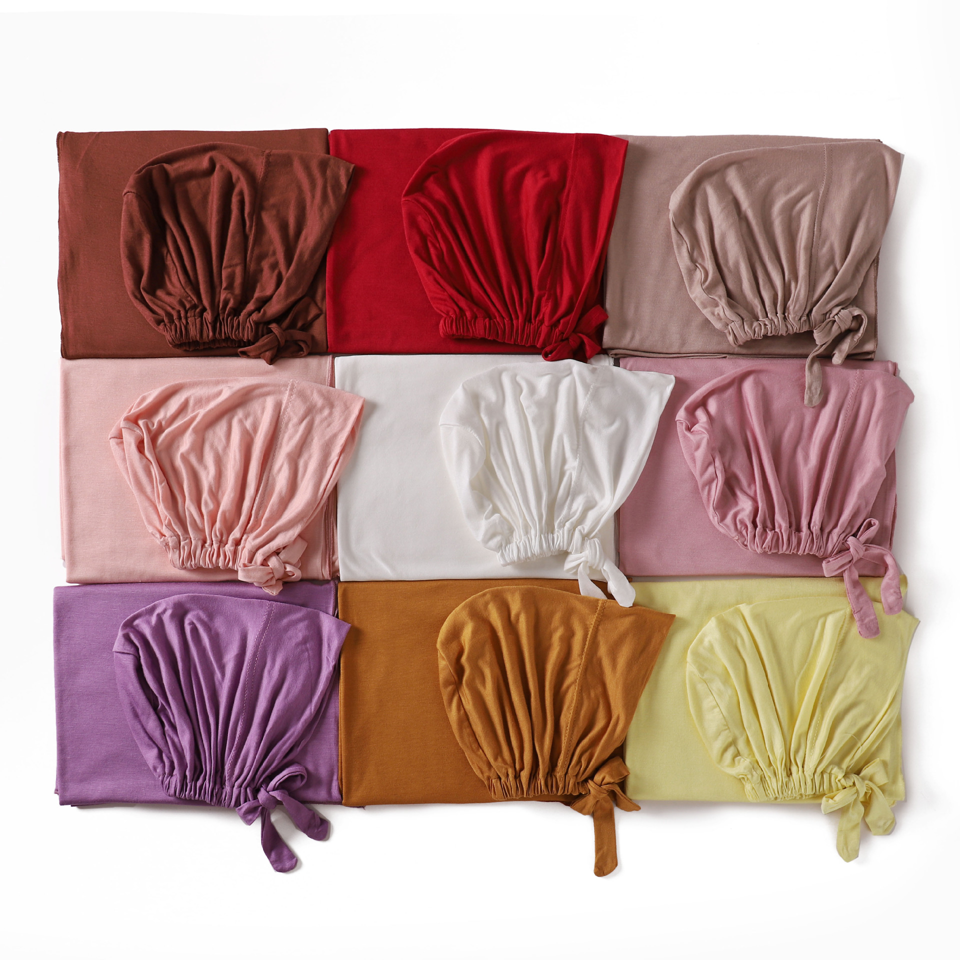 Hijab Modal et maillot réglable, 2 pièces, foulards assortis, châles pour femmes musulmanes, casquette intérieure, Bonnet enveloppant, ensembles islamiques