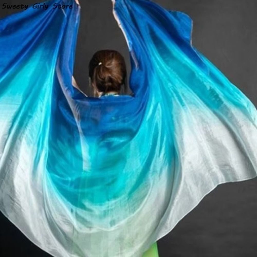 Voiles de danse du ventre à dégradé de couleurs, texture légère, longs châles de danse latine, foulards de danse