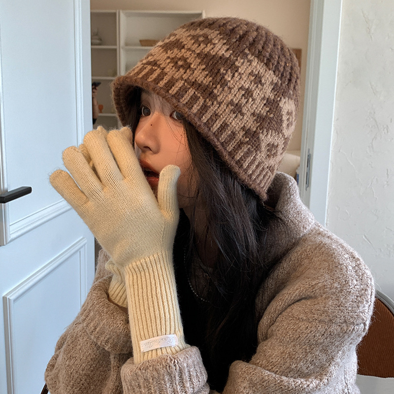 Casquette tricotée en laine pour femmes, chapeau rétro mixte pour garder au chaud, grande taille, résistant au froid, pour la tête masculine, nouvelle collection 2025