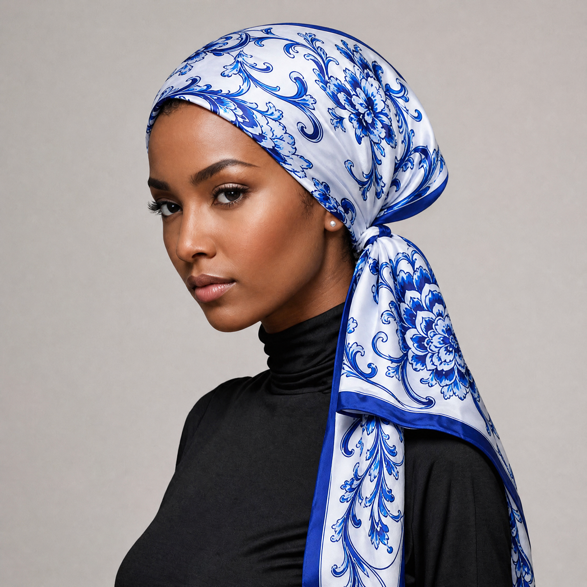 Foulard carré en soie unie 90, bandeau en satin pour femme musulmane, hijabs imprimés, écharpes, foulard de tête tendance, turban décontracté, bandana pour femme