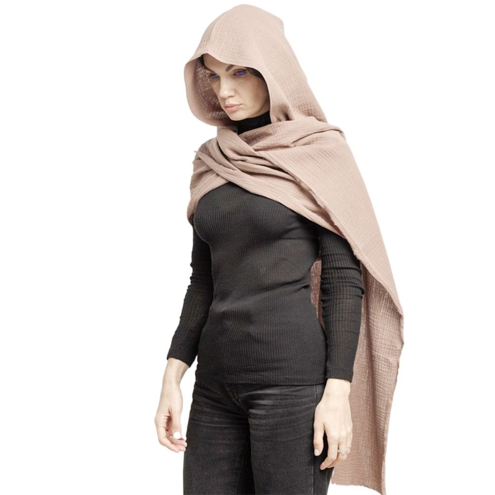 Écharpe châle écharpe Cape utilisation multifonctionnelle doux multifonctionnel capuche mode couleur unie lin coton capot capuche
