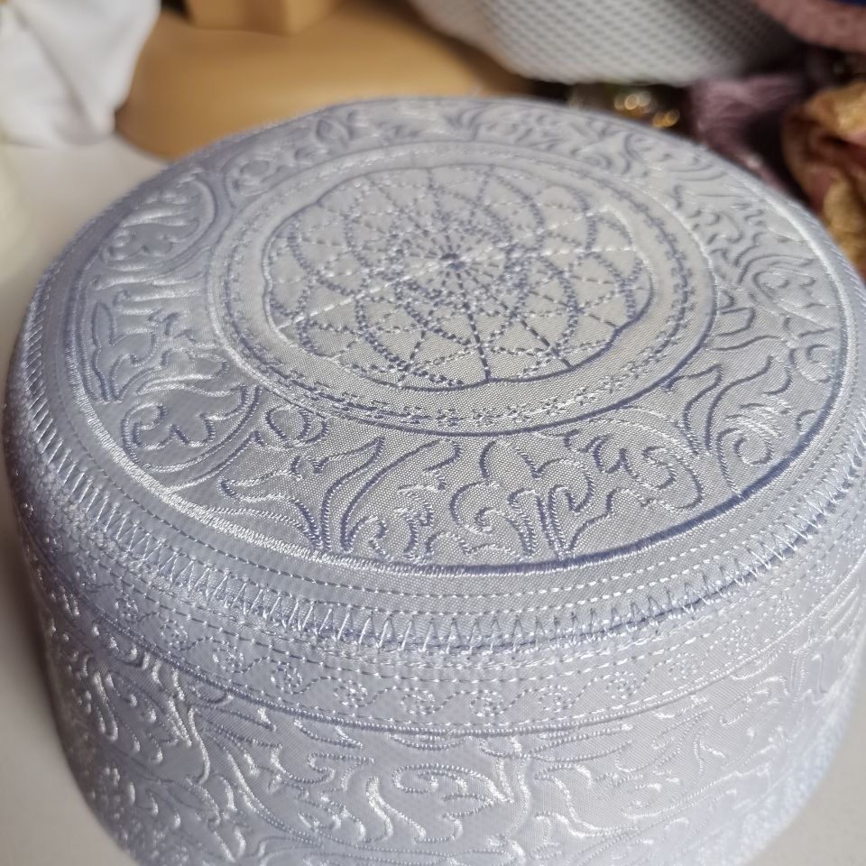 Chapeaux Musulmans pour Hommes, Vêtements, Produits Turcs, Chapeau de Prière Blanc, Kippa, Kufi Islamique, Topi Brodé 03342