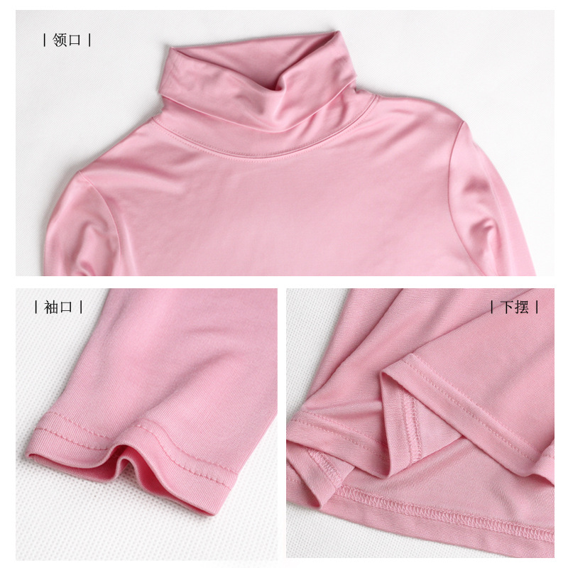 Printemps femmes soie col haut bas Blouse femmes pull à manches longues T-shirt mûrier soie tricot femmes haut 7047