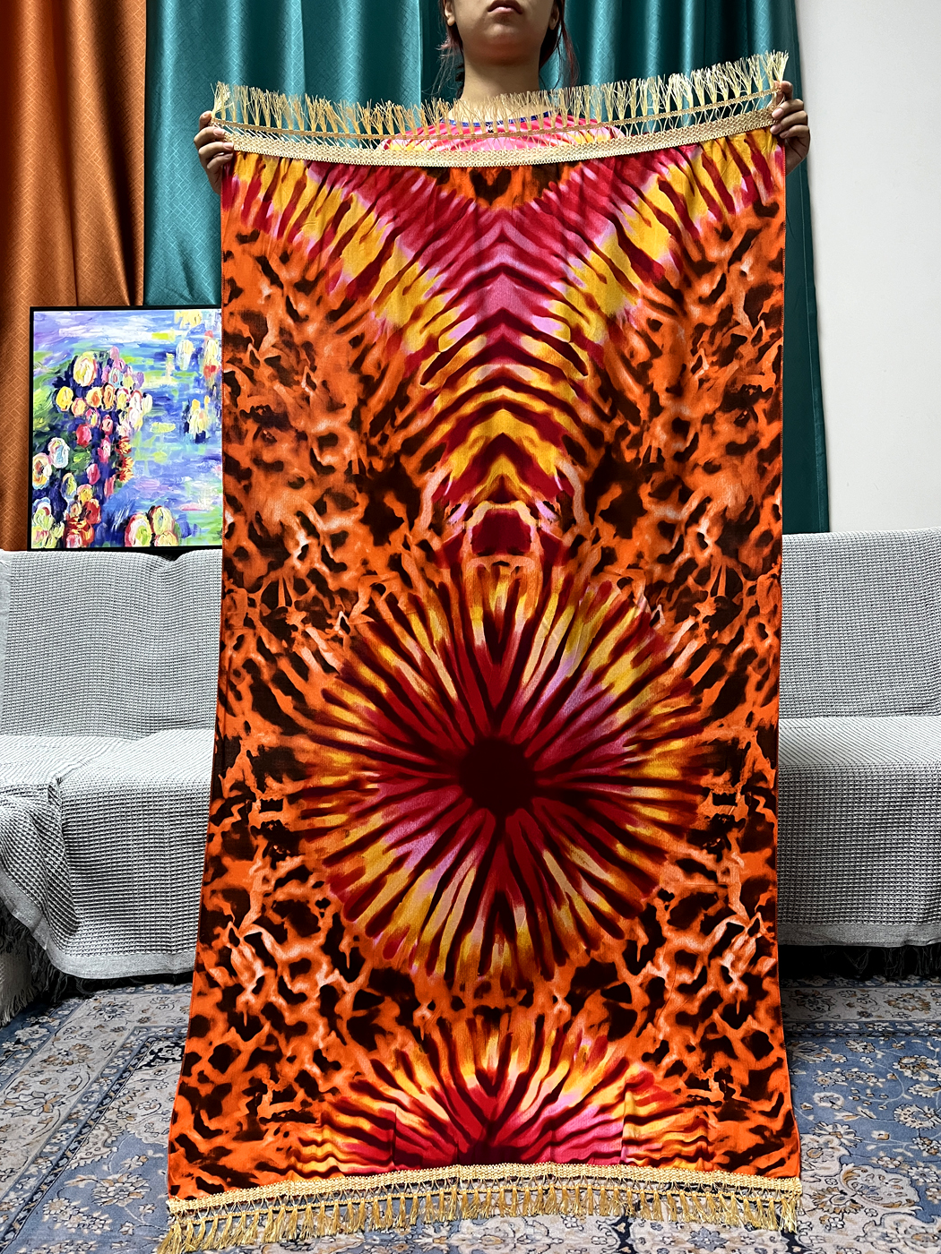 Abayas-Robe de prière en coton fleuri pour femmes, vêtement de Dubaï, robes caftan marocaines avec écharpe, Afrique, Turquie, Islam