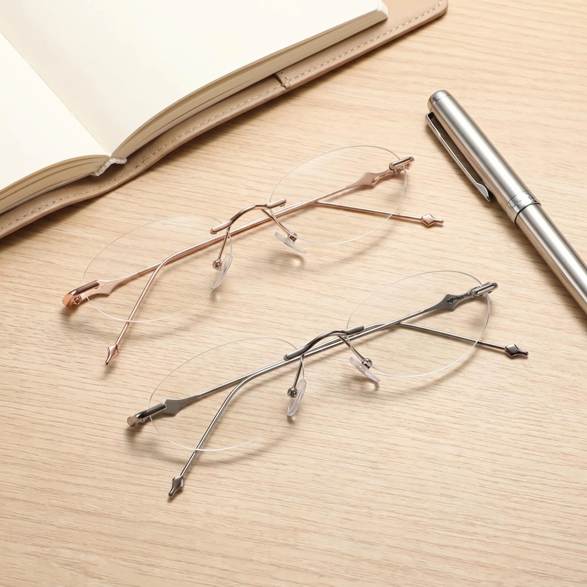 Petites lunettes photochromiques ovales pour myopie, femmes et hommes, monture sans cadre, verres négatifs, lunettes tendance pour l'extérieur, 0-1.0-4.0