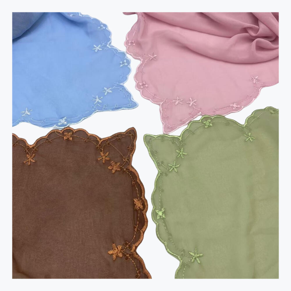 Châle en organza brodé de dentelle, foulard élégant et léger pour femme, accessoires de mode polyvalents pour tous les jours