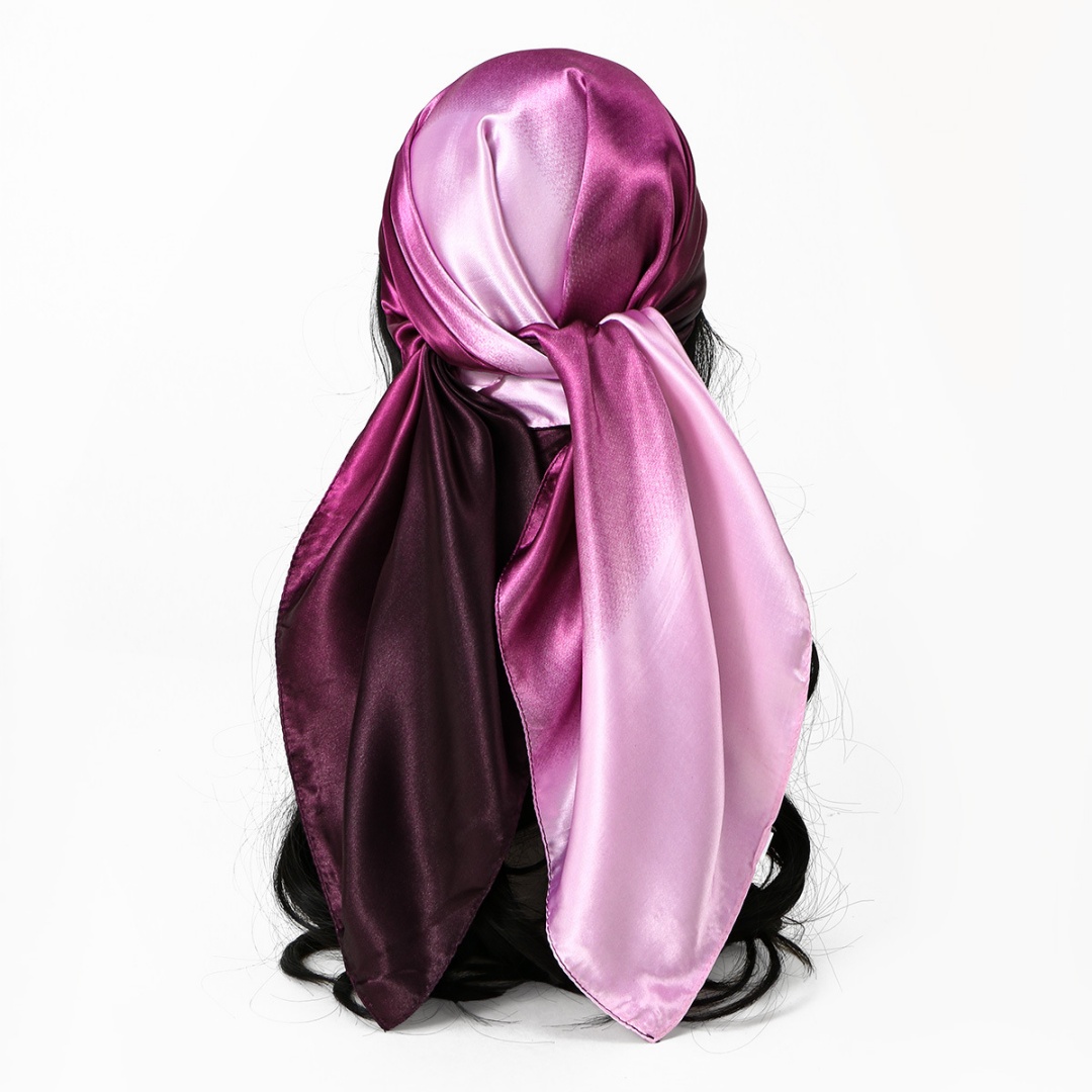 Foulard carré en satin de soie 90x90cm pour femme, châle, bandeau, couvre-chef, hijab, bandana