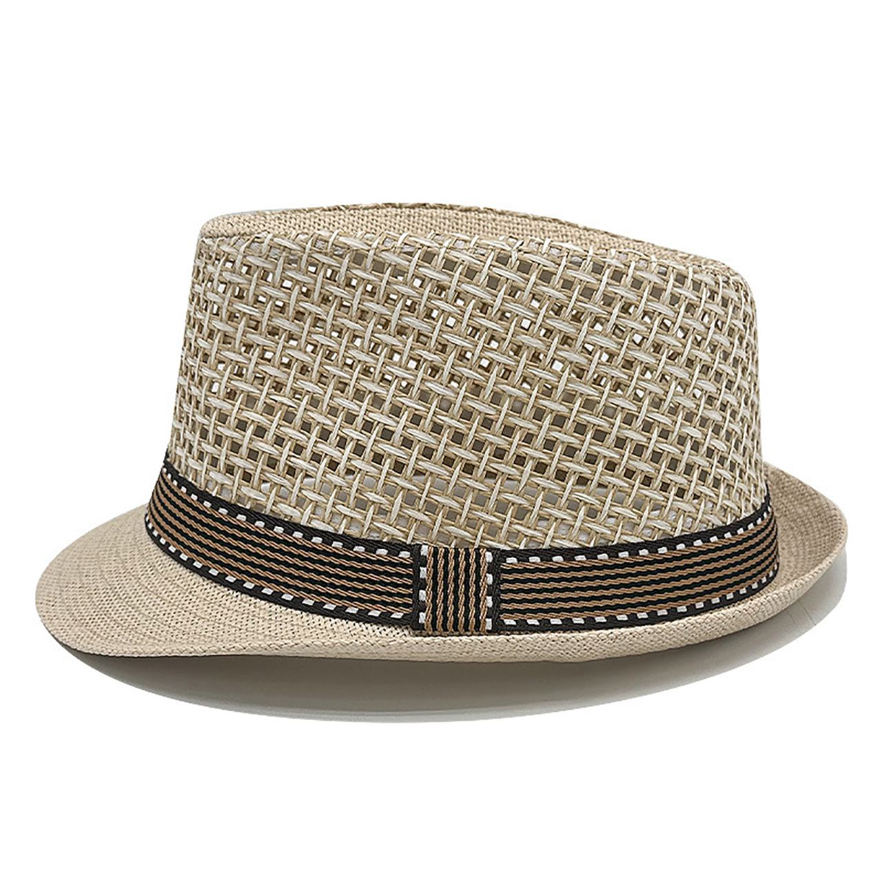 Chapeau de paille tendance pour hommes, chapeau de jazz britannique tendance, chapeau de soleil de plage, chapeau de jazz à bord court d'été pour hommes, fedora rétro pour hommes