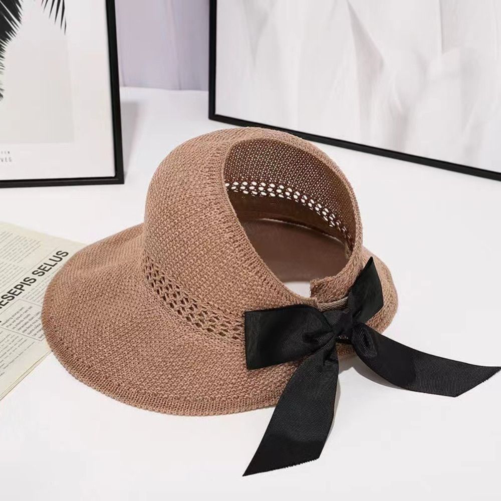 Chapeau de plage pour femme à large bord en crochet festonné, protection UV, style mode