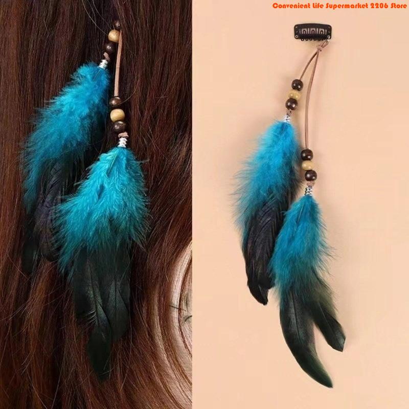 E06E élégant plume glands accessoire cheveux postiches fête pour les tenues à mode