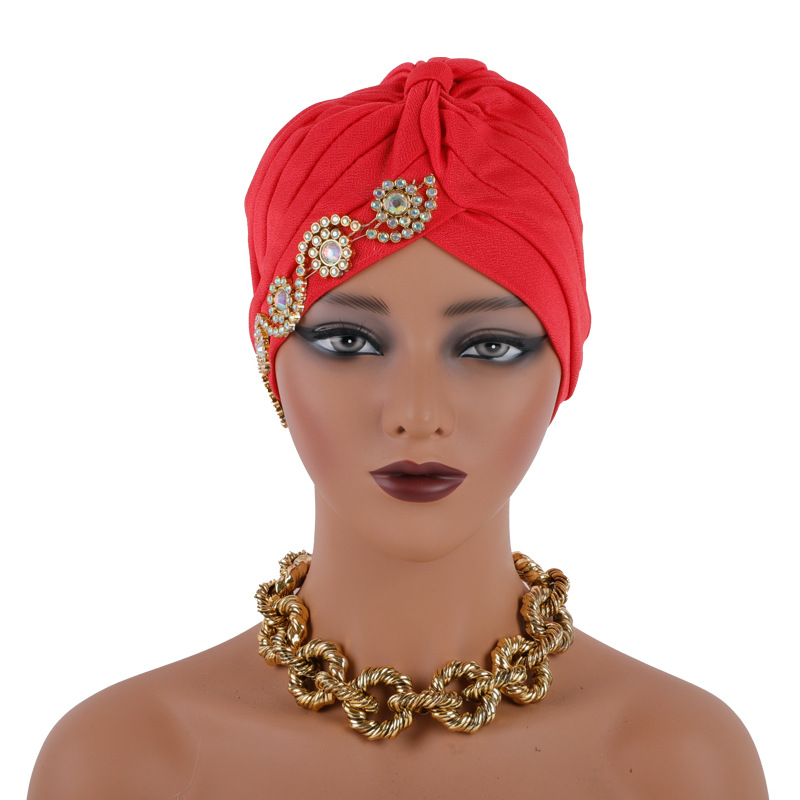 Casquette turban pour femmes musulmanes, hijab, écharpe de sauna islamique, bonnet, diamants africains, couvre-chef, mode