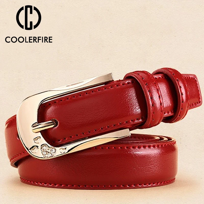 Ceinture décontractée élégante pour femme, ceinture rouge-brun, ceinture féminine, ceinture de créateur tendance pour femme LB018