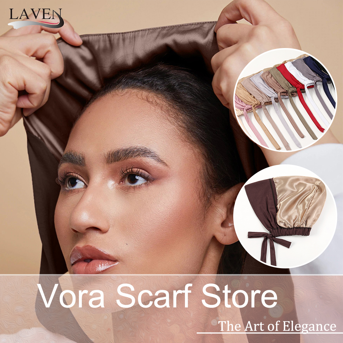 Bonnet sous-cou en Satin Modal pour femmes, Bonnet Hijab Double couche avec cravate, Hijabs instantanés, foulards turcs, Turban musulman, Bandana