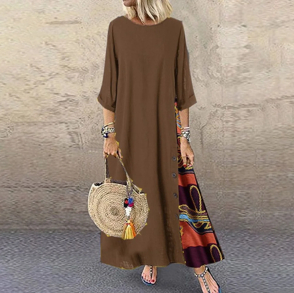 Robe longue vintage en coton et lin pour femmes, vêtements décontractés et élégants, streetwear à la mode, été