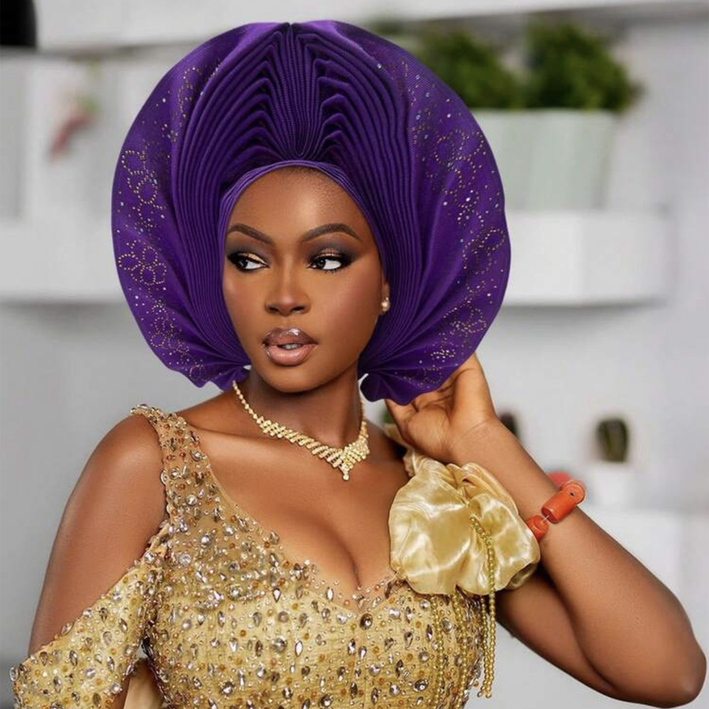 Casquette Turban déjà fabriquée pour femmes, couvre-chef de mariage nigérian, couvre-chef africain Auto Gele, Bonnet, Hijab
