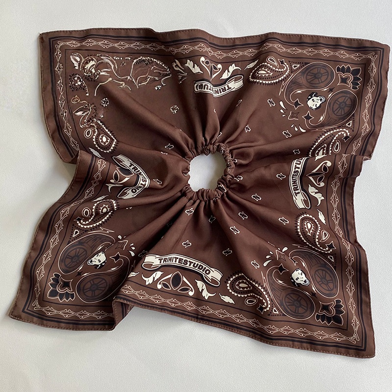 Chouchou Extra-Large imprimé Bandana rétro, un accessoire pour cheveux Unique, élégant et de Niche pour attacher les cheveux, 1 pièce