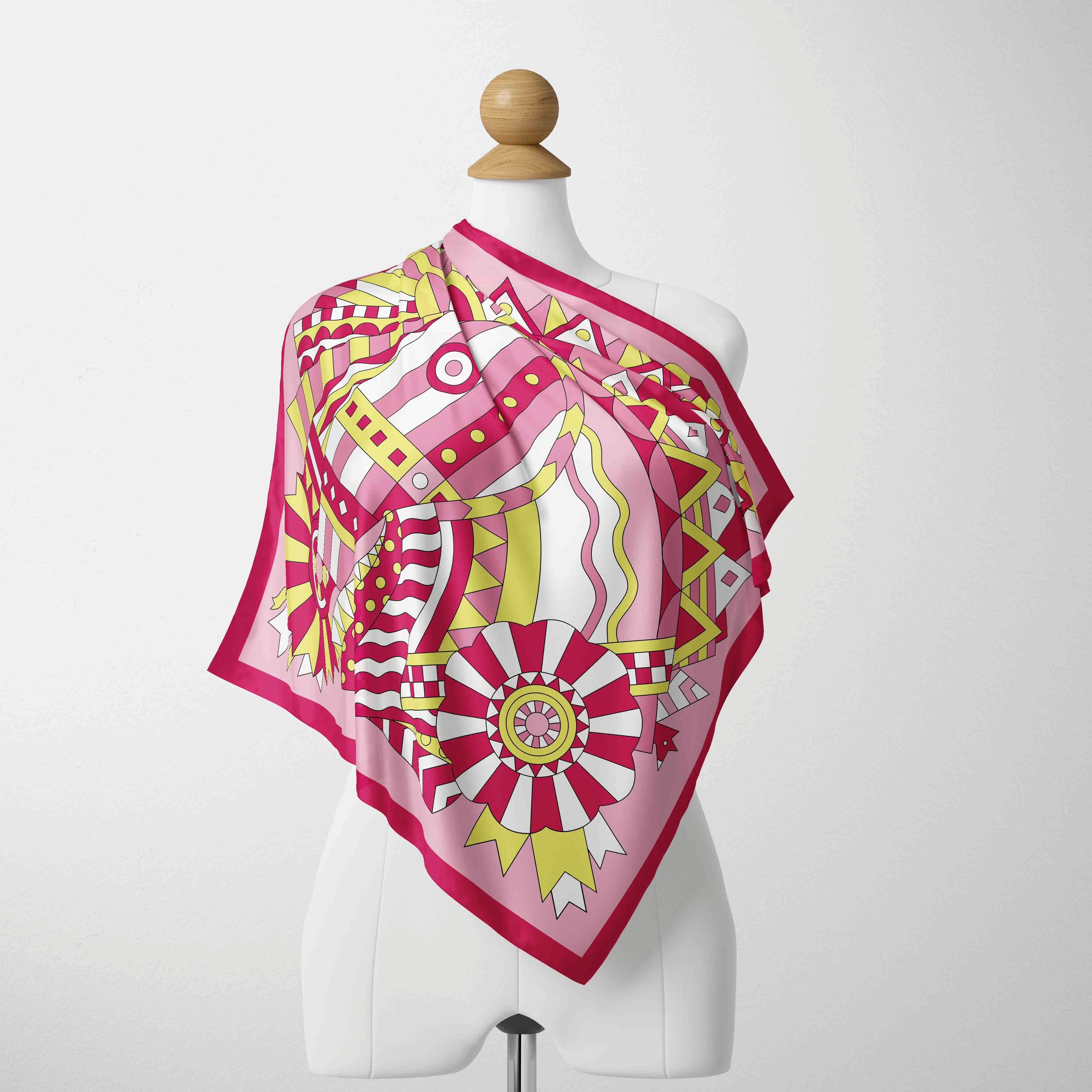 Foulard Carré à Imprimé Floral pour Femme, 70x70cm, Bandeau pour Cheveux, Hijab, Sauna, Bandana, Design à la Mode, 2025
