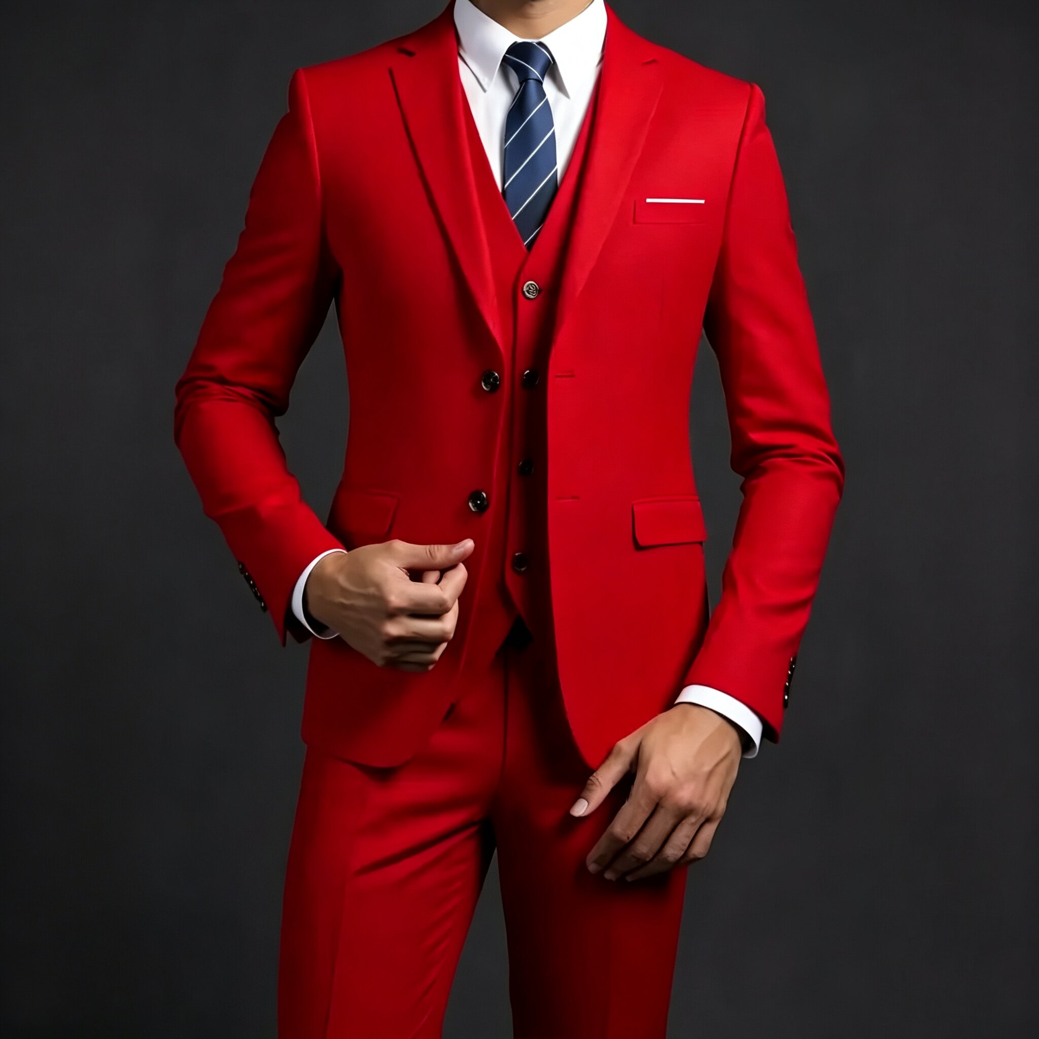 Ensemble de costume d'affaires 3 pièces pour homme, couleur unie, de haute qualité, comprenant un blazer, un gilet et un pantalon, idéal pour mariage, banquet, tenue formelle de marié ou de témoin.