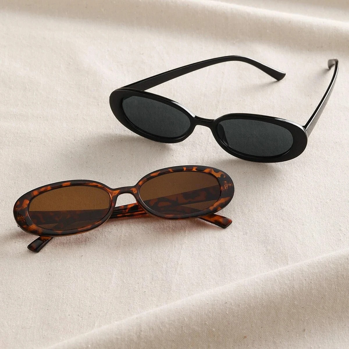 2 pièces femmes petites lunettes de soleil ovales Vintage femmes marque concepteur lunettes de soleil mode Protection UV nuances