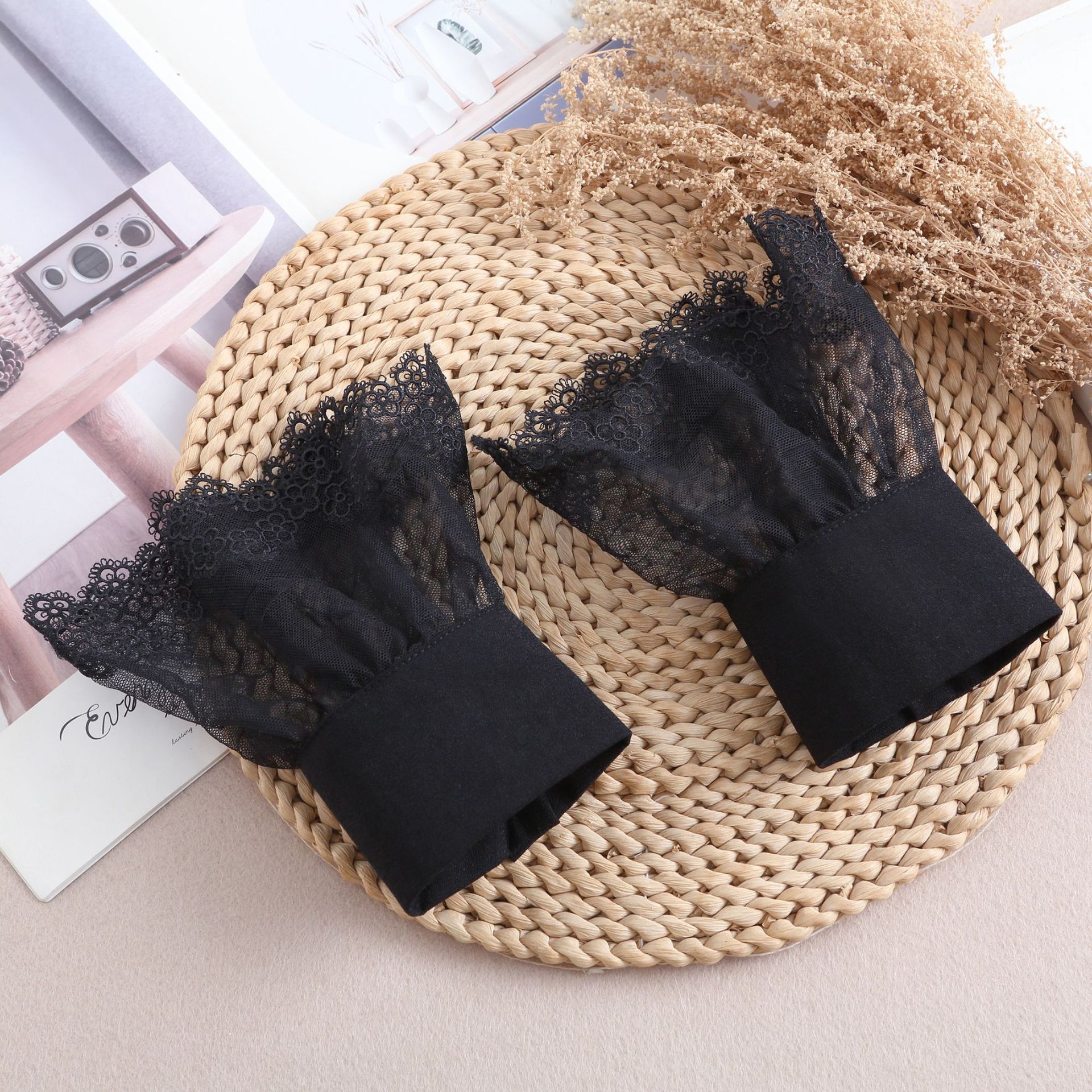 Poignets en dentelle florale pour femmes, fausses manches détachables, accessoires pour robes de mariée, manchette de pull, accessoires décoratifs