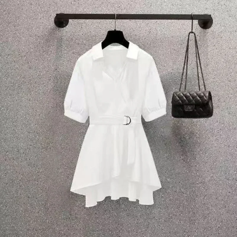 Chemise courte taille haute à manches longues pour femmes, chemisiers d'été, chemise de travail élégante décontractée, coupe couvertes, blanc, noir, haut Y2K, printemps, nouveau, 2025