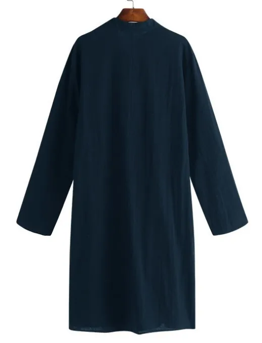 Nouveau 2025 vêtements islamiques pour mode musulmane homme longues Robes solide à manches longues arabe Simple décontracté hommes chemise Jubba Thobe